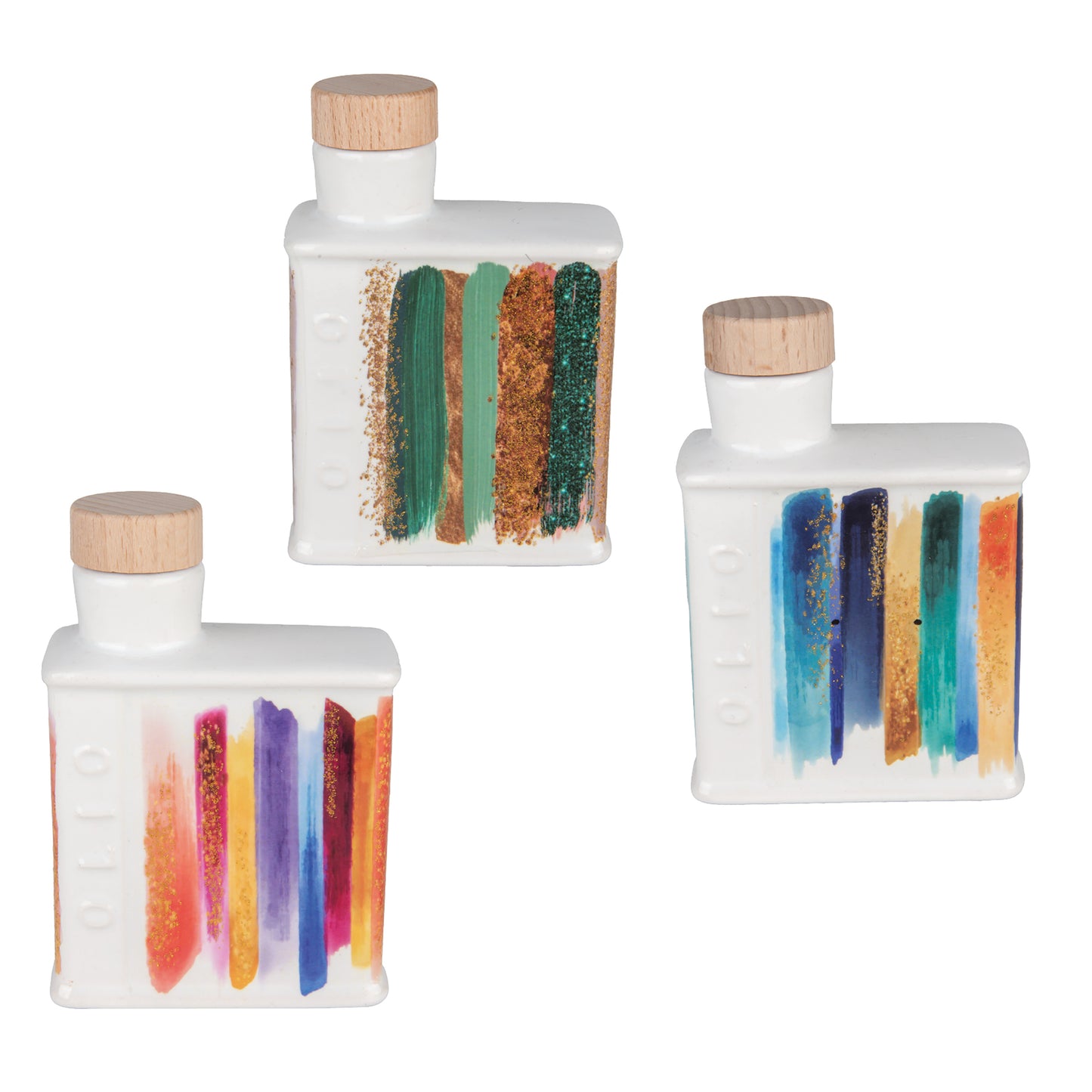 COLORE OLIERA RIGHE IN PORCELLANA H.11,5