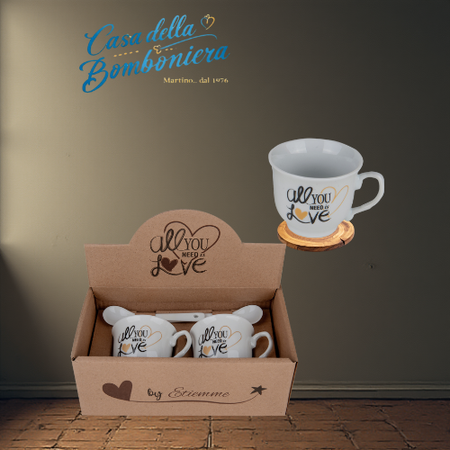 IBIS SET CAFFE' 2 PEZZI H.5,5 IN PORCELLANA