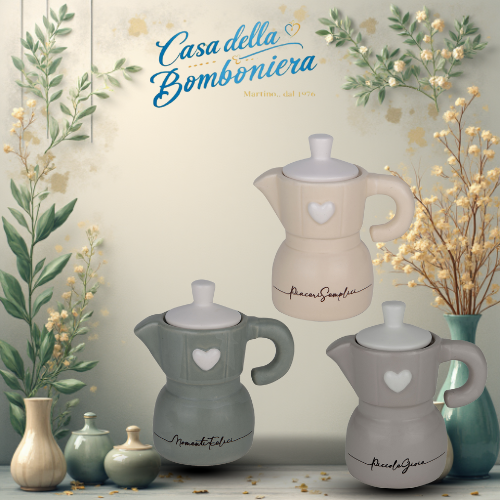 ZUCCHERIERA MOKA RIGHE CUORE IN PORCELLANA CM. 11