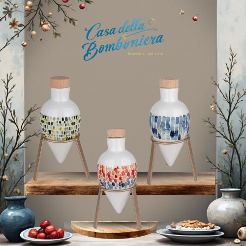 COLORE OLIERA GOCCIA IN PORCELLANA CON STAND H.16